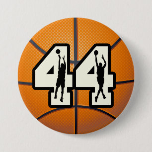 Badge Rond 7,6 Cm Basket-ball du numéro 44