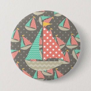 Badge Rond 7,6 Cm Bateaux à gros