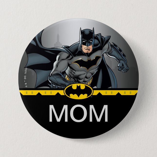 Badge Rond 7,6 Cm Batman | Chalkboard Birthday Child's Mom (Devant)