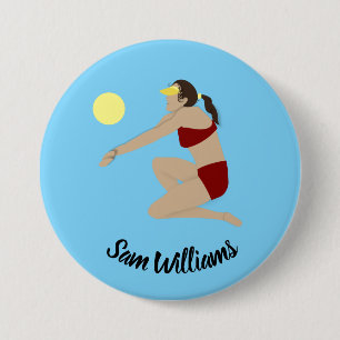 Badge Rond 7,6 Cm Beach Volleyball