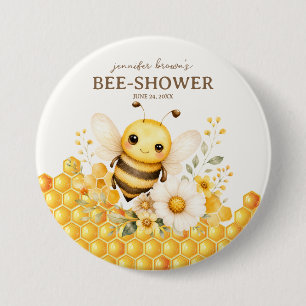 Badge Rond 7,6 Cm Bébé anniversaire abeille à miel