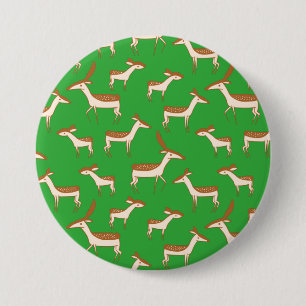 Badge Rond 7,6 Cm Bébé cerf et famille vert pâle