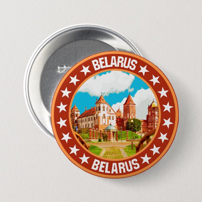 Badge Rond 7,6 Cm Bélarus (Devant & derrière)