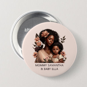 Badge Rond 7,6 Cm Belle mère et fille noire (9)