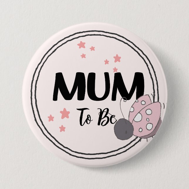 Badge Rond 7,6 Cm Bénédictions radieuses : Mum-to-be de Ladybird lun (Devant)