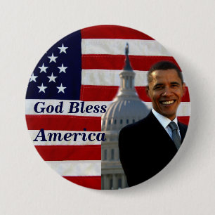 Badge Rond 7,6 Cm Bénis USA_
