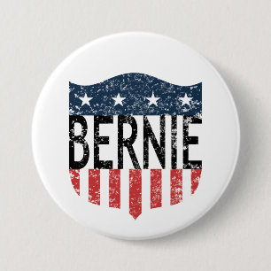 Badge Rond 7,6 Cm BERNIE étoiles et rayures