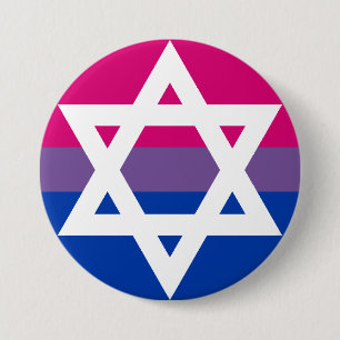 Badge Rond 7,6 Cm Bi et bouton juif