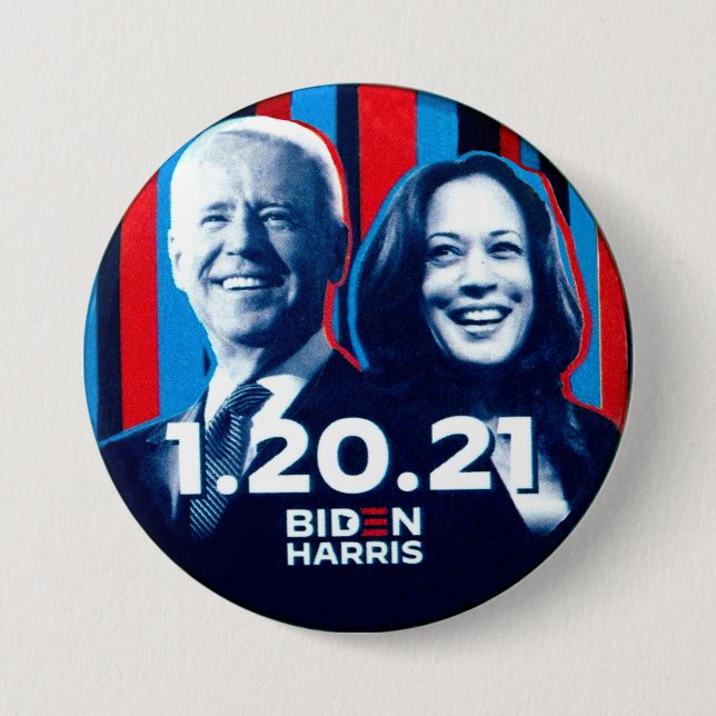 Badge Rond 7,6 Cm Biden Harris 1.20.21. (Devant)
