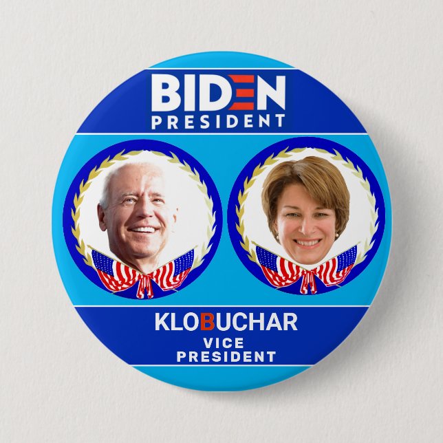 Badge Rond 7,6 Cm Biden/Klobuchar 2020 (Devant)