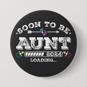 Badge Rond 7,6 Cm Bientôt être Tante 2024 Chargement Round