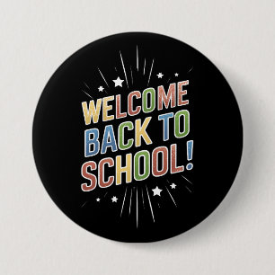 Badge Rond 7,6 Cm Bienvenue à l'école Professeur Premier Jour d'écol