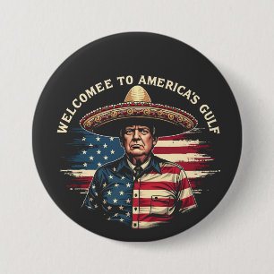 Badge Rond 7,6 Cm Bienvenue sur la côte Est de Trump aux États-Unis