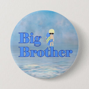 Badge Rond 7,6 Cm Big Brother Surfer Boy Sibling