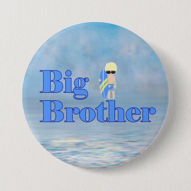Badge Rond 7,6 Cm Big Brother Surfer Boy Sibling       (Devant)