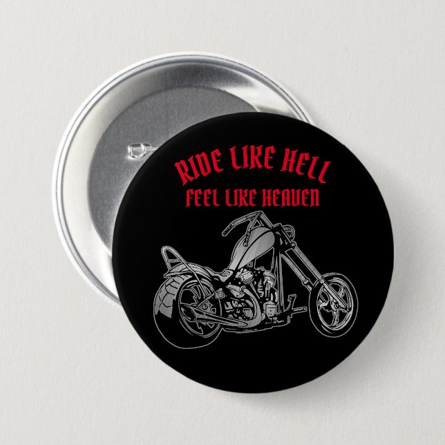 Badge Rond 7,6 Cm Biker Heaven (Devant & derrière)