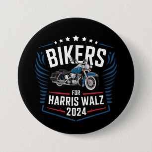 Badge Rond 7,6 Cm Bikers For Harris Walz 2024 Harris Waltz 2024