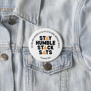 Badge Rond 7,6 Cm Bitcoin RESTER HUMBLE PILE SATS Crypto