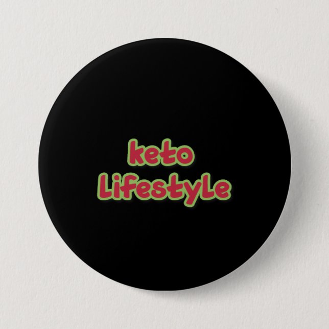 Badge Rond 7,6 Cm Black Keto Lifestyle (Devant)