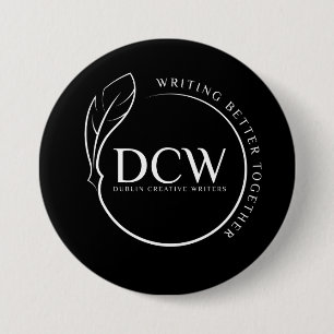 Badge Rond 7,6 Cm Black Logo Button