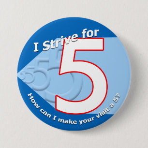 Badge Rond 7,6 Cm Bleu - essayez d'obtenir 5 boutons