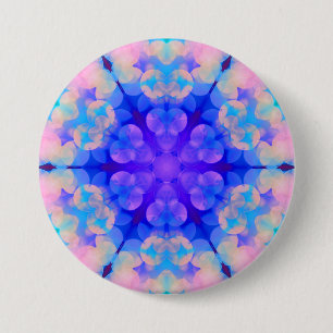 Badge Rond 7,6 Cm Bleu et rose Gradient Pastel Bubble Art