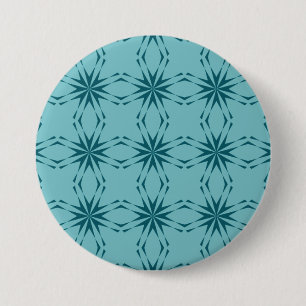 Badge Rond 7,6 Cm bleu turquoise, cool, abstraction fleur tendance