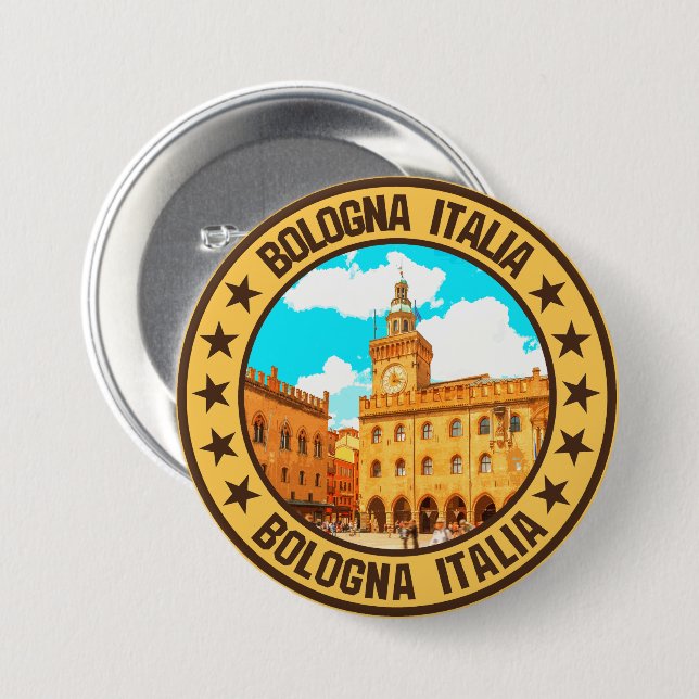 Badge Rond 7,6 Cm Bologne (Devant & derrière)