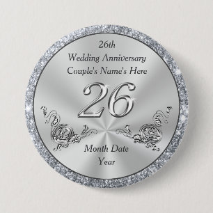Badge Rond 7,6 Cm Bon marché 26èmes bornes d'anniversaire, toute