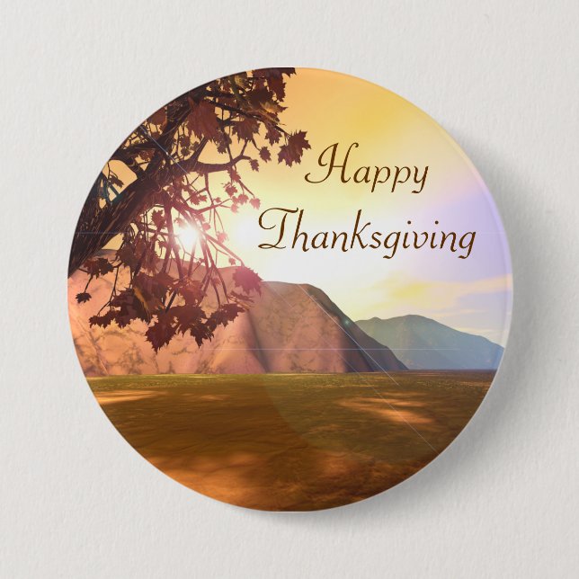 Badge Rond 7,6 Cm Bon thanksgiving pittoresque (Devant)