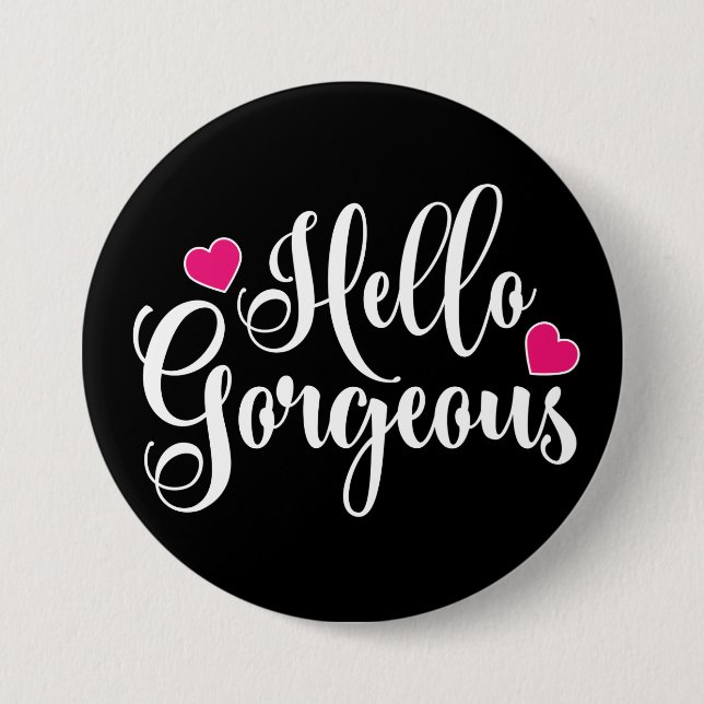 Badge Rond 7,6 Cm Bonjour magnifique (Devant)