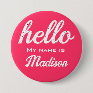 Badge Rond 7,6 Cm Bonjour mignonne couleur Bonjour Faveurs