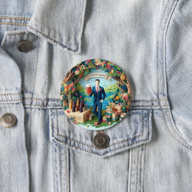 Badge Rond 7,6 Cm Bonne fête de baccalauréat (En situation)