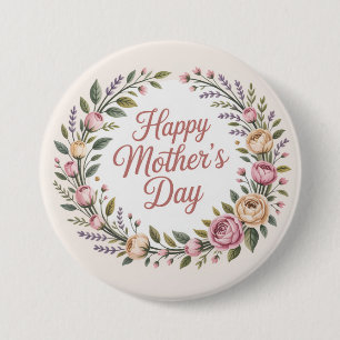 Badge Rond 7,6 Cm Bonne fête des mères