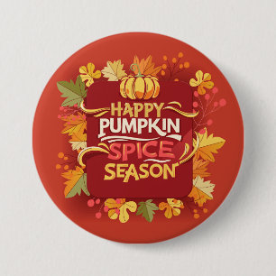Badge Rond 7,6 Cm Bonne saison des épices Citrouilles