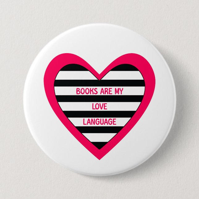 Badge Rond 7,6 Cm Books Love (Devant)