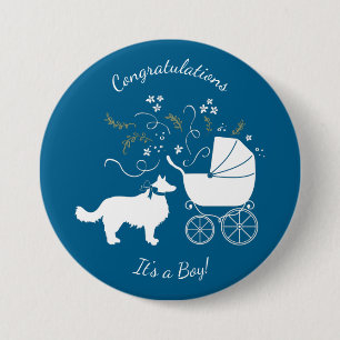 Badge Rond 7,6 Cm Bordure Collie Chien Baby shower Chien Chien Chiot