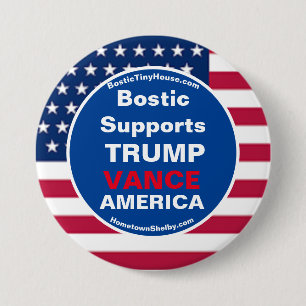 Badge Rond 7,6 Cm Bosse soutient TRUMP VANCE AMÉRIQUE