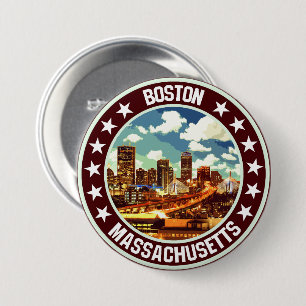 Badge Rond 7,6 Cm Boston