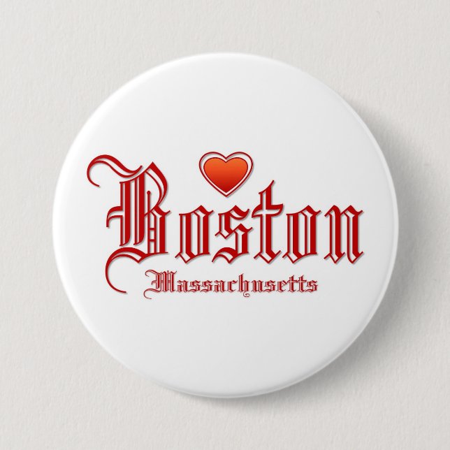 Badge Rond 7,6 Cm Boston le Massachusetts (Devant)