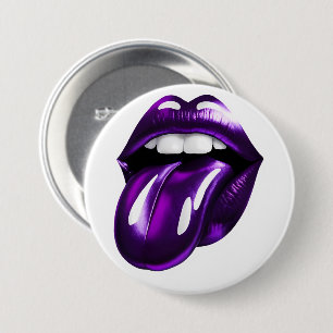 Badge Rond 7,6 Cm Bouche pourpre