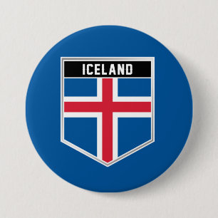 Badge Rond 7,6 Cm Bouclier indicateur Islande
