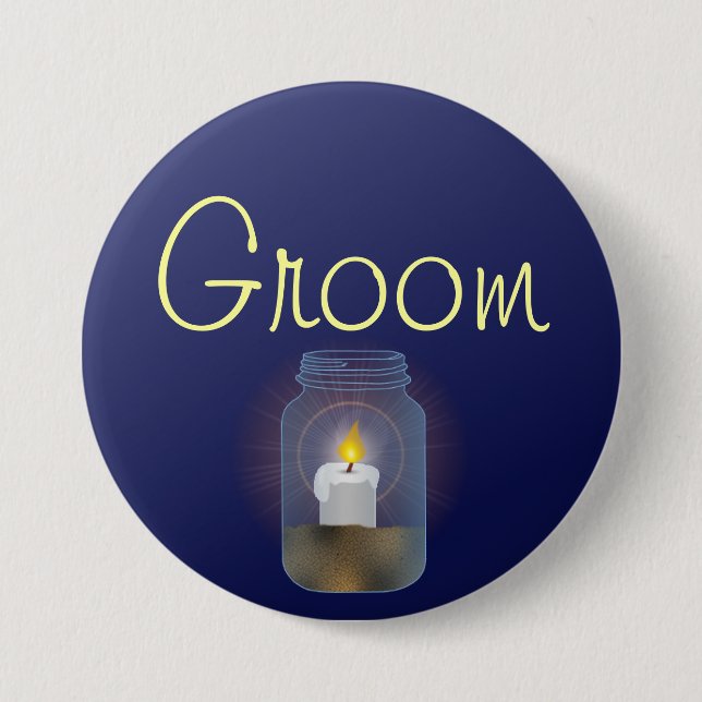 Badge Rond 7,6 Cm Bougie Mason Bouton Jar (Devant)
