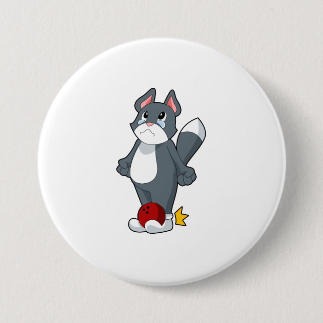 Badge Rond 7,6 Cm Boule de bowling de chat (Devant)