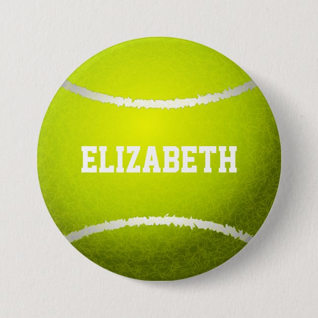 Badge Rond 7,6 Cm Boule de tennis Jaune Personnalisée (Devant)