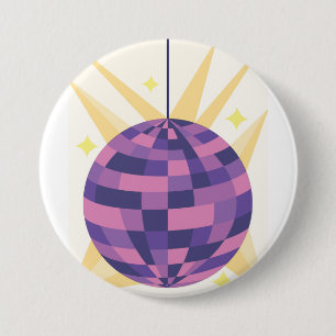 Badge Rond 7,6 Cm Boule Disco