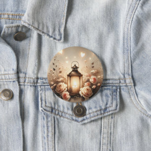 Badge Rond 7,6 Cm Bouquet de lanterne rose Glow