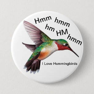 Badge Rond 7,6 Cm Bouton 3" de colibri rond