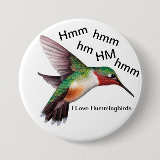 Badge Rond 7,6 Cm Bouton 3" de colibri rond