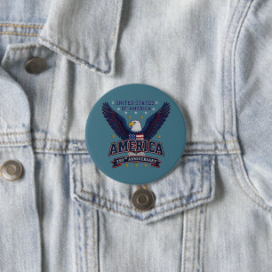 Badge Rond 7,6 Cm Bouton aigle - 250e anniversaire patriotique des É